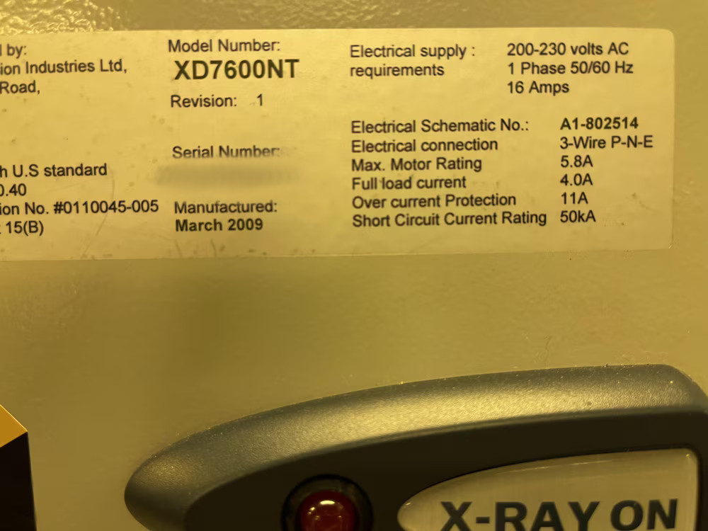 Used Nordson/ Dage XD7600NT X-Ray Inspection System