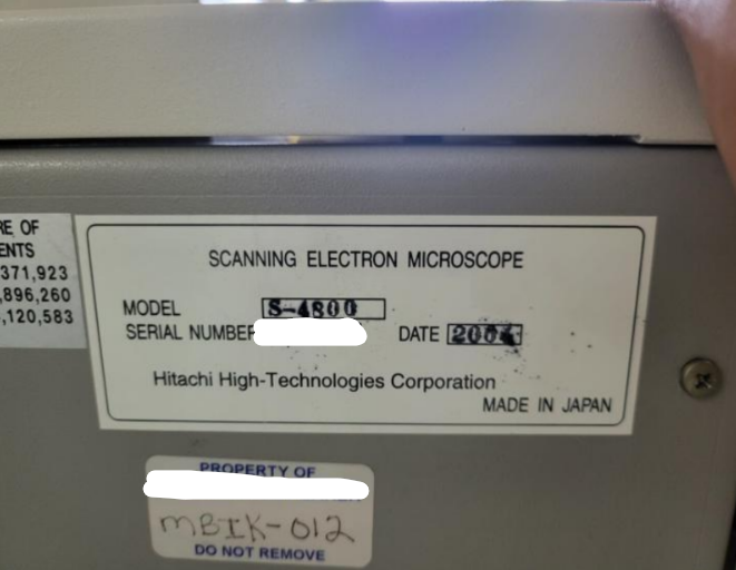 Refurbished Hitachi S-4800 II Stage System