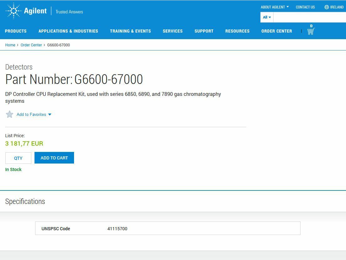 Used Agilent G6600-67000 DP Controller CPU Replacement Kit for HP 6850, 6890, 7890 GC