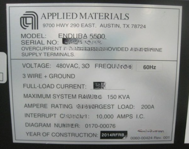 Used AMAT Endura 5500 Liner/Barrier