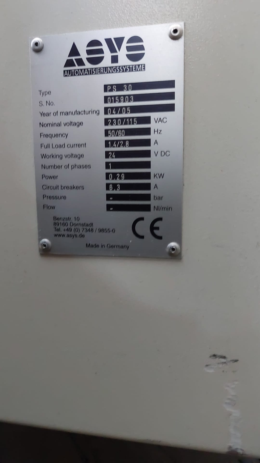 Used ASYS PS 30 and TRM03