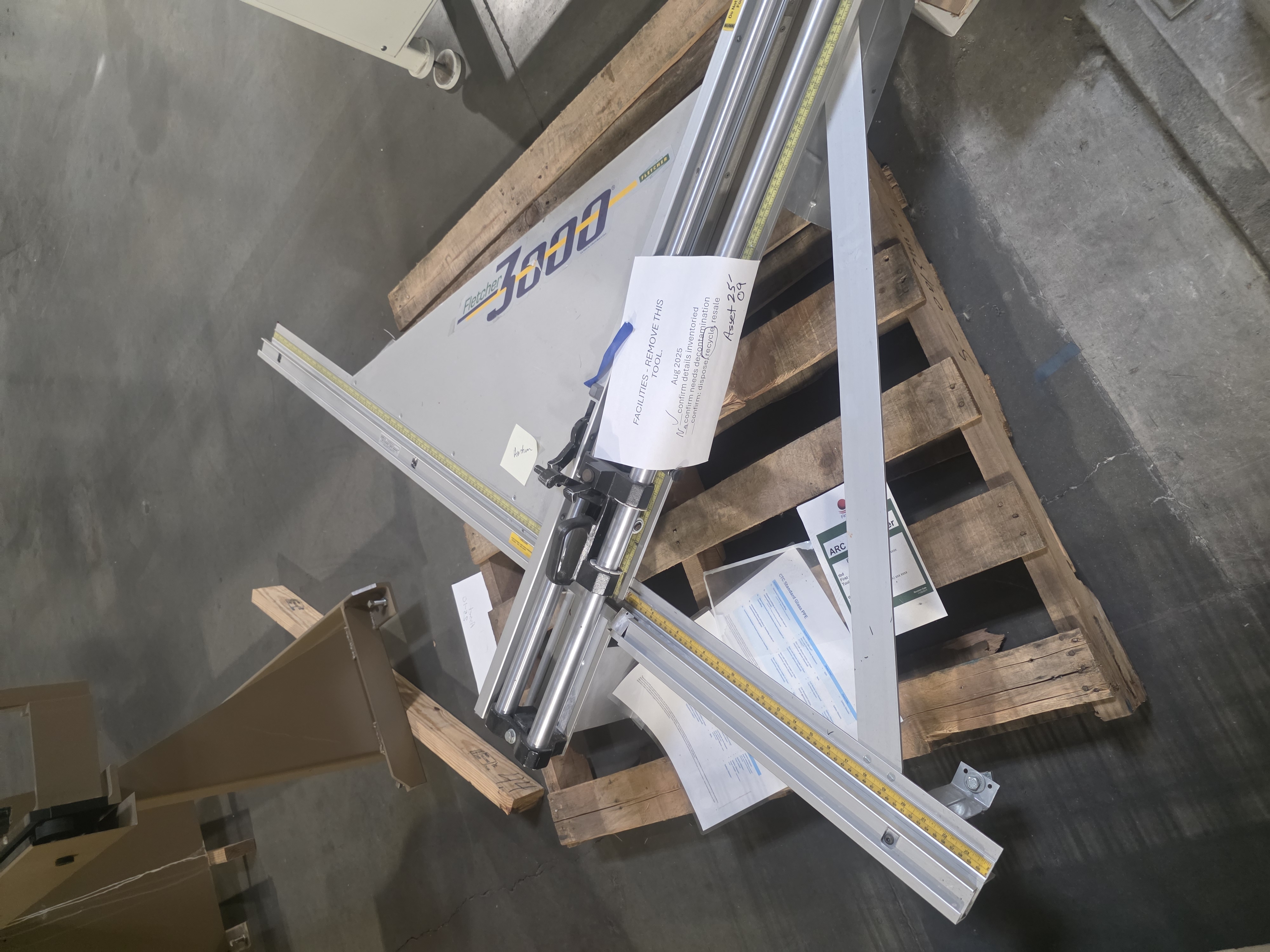 Used Fletcher 3000 Material Cutter Manual Wall Mount