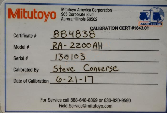 Used Mitutoyo RA2200AH roundness tester