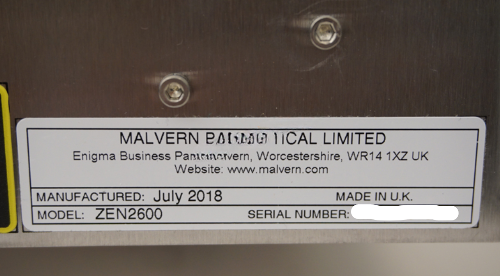 Used Malvern ZEN 2600 NANO Z for Zeta Potential with Dell all in One PC and software