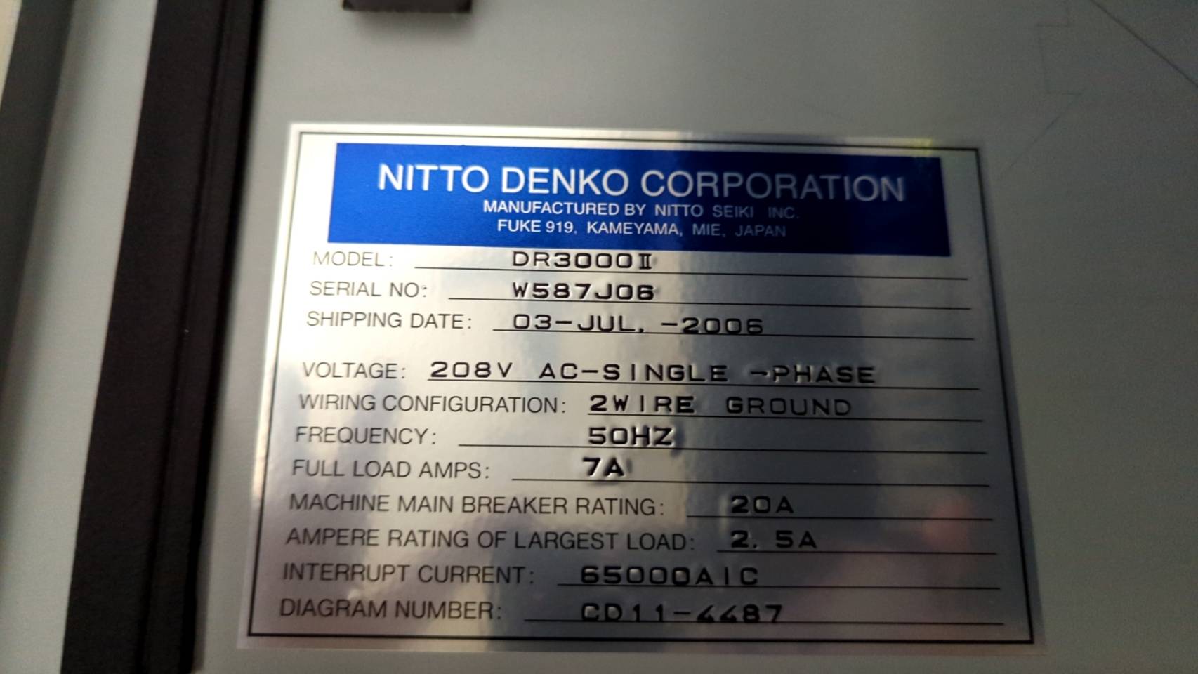 Used 2006 Nitto  DR3000-11