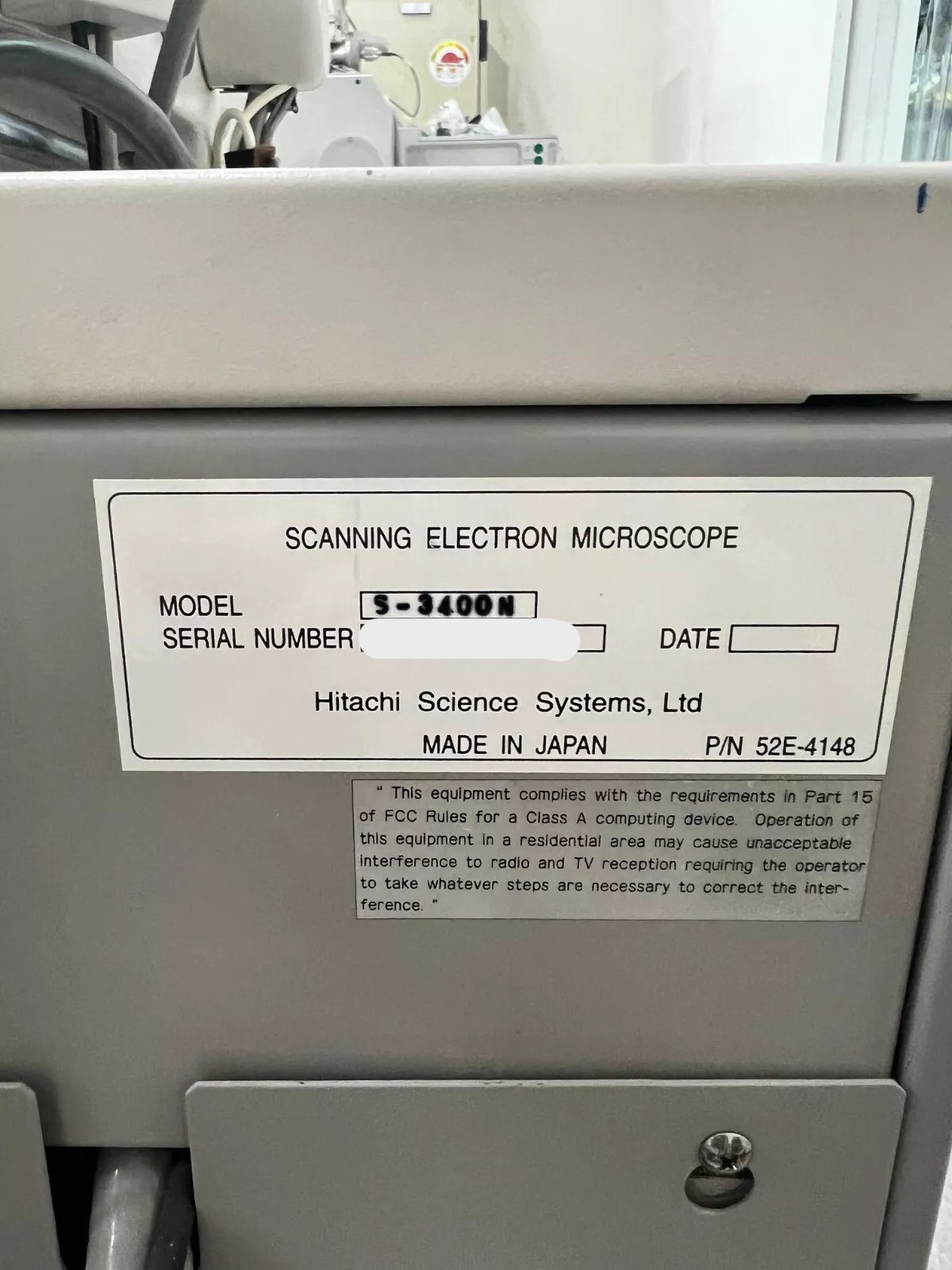 Used HITACHI S-3400N Scanning Electron Microscope