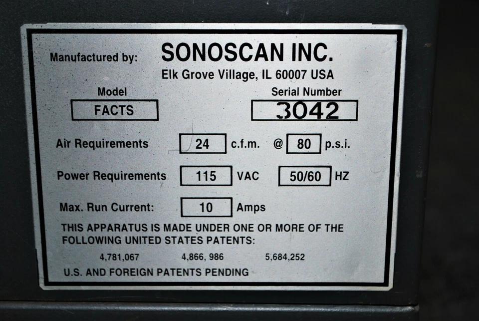 Used Sonoscan FACTS2 / C-SAM TRAY SCANNING SYSTEM