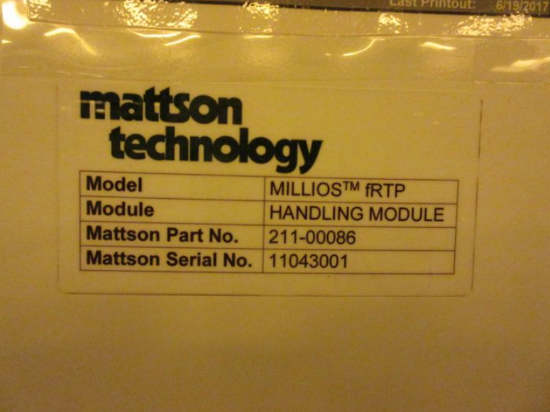 Used 2012 Mattson MILLIOS HVM