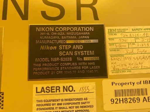 Used 1999 NIKON NSR S-203B Stepper