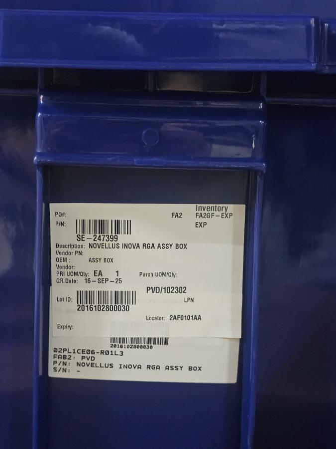 Used INOVA INOVA RGA ASSY BOX