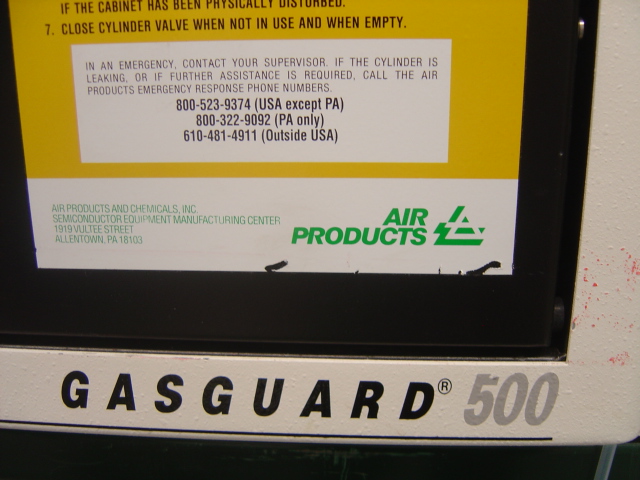Used Air Products GG500 (Silane) Gas Cabinet