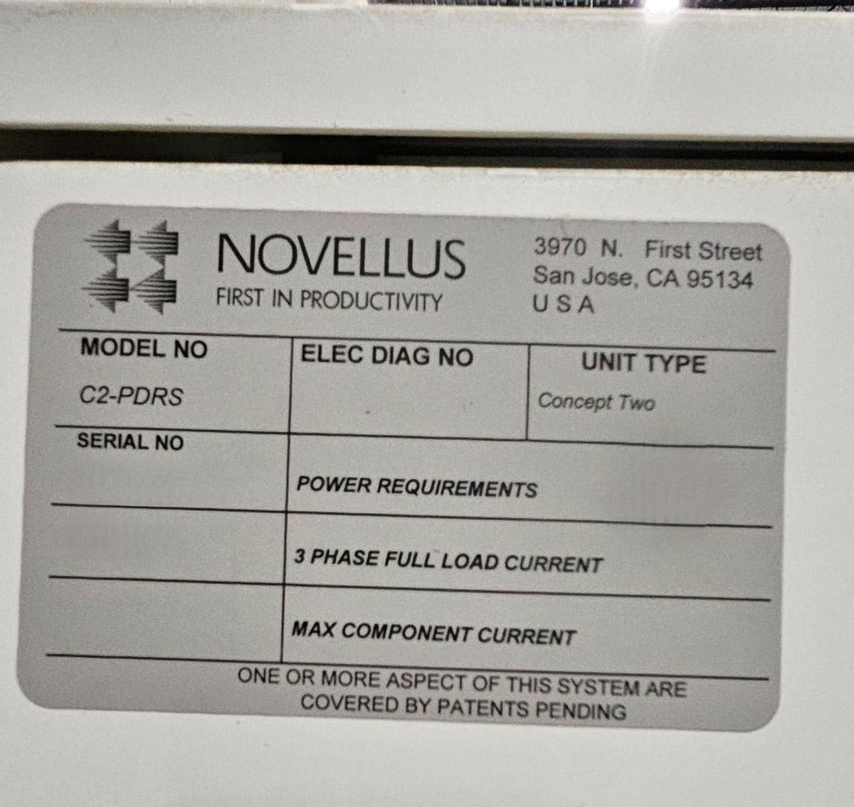 Used Novellus Novellus C2 Speed PDRS Unit 4
