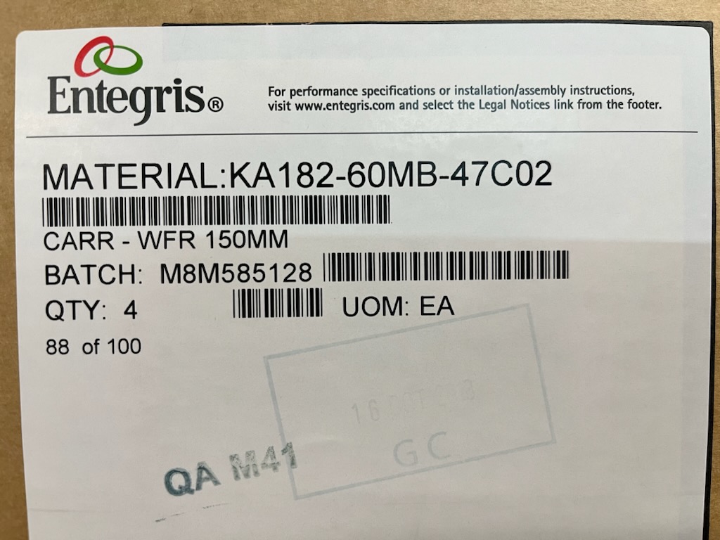 Used ENTEGRIS carriers 6"