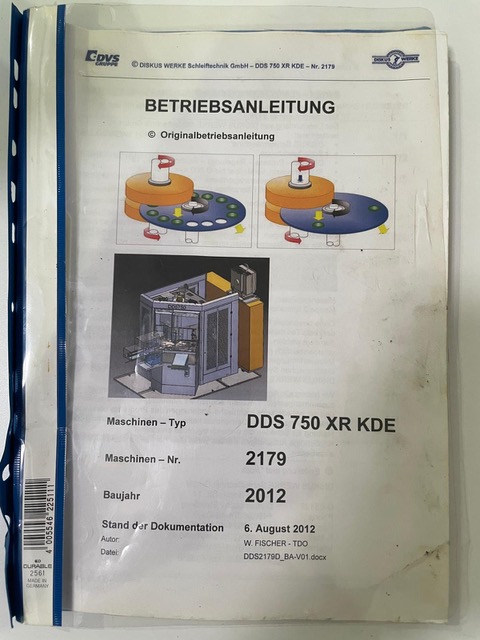 Used Diskus DDS 750 double disc grinding machine