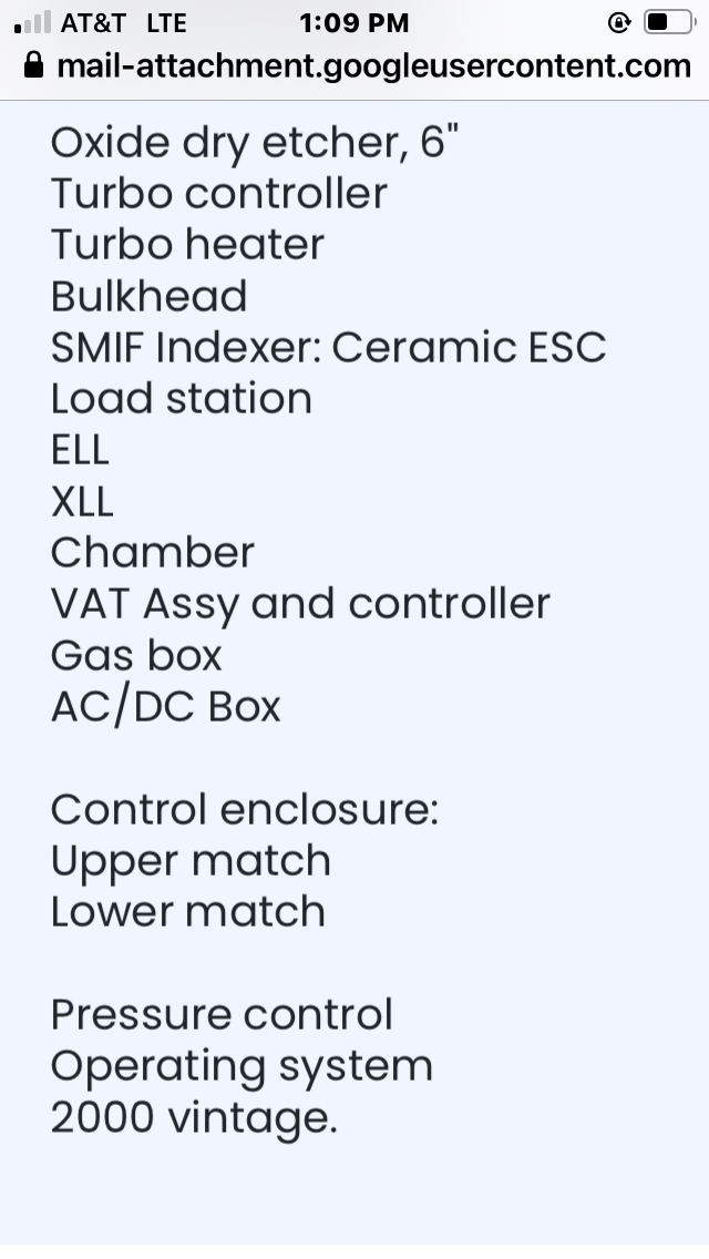 Used LAM 4520 Oxide Etch 6 inch
