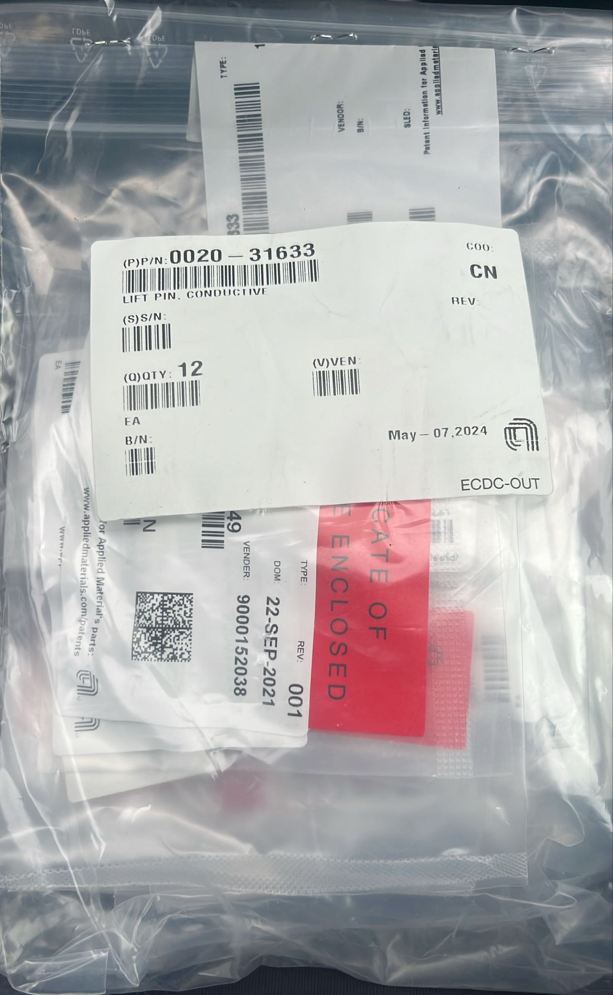 Used Applied Materials AMAT 0020-31633 LIFT PIN,CONDUCTIVE CFO