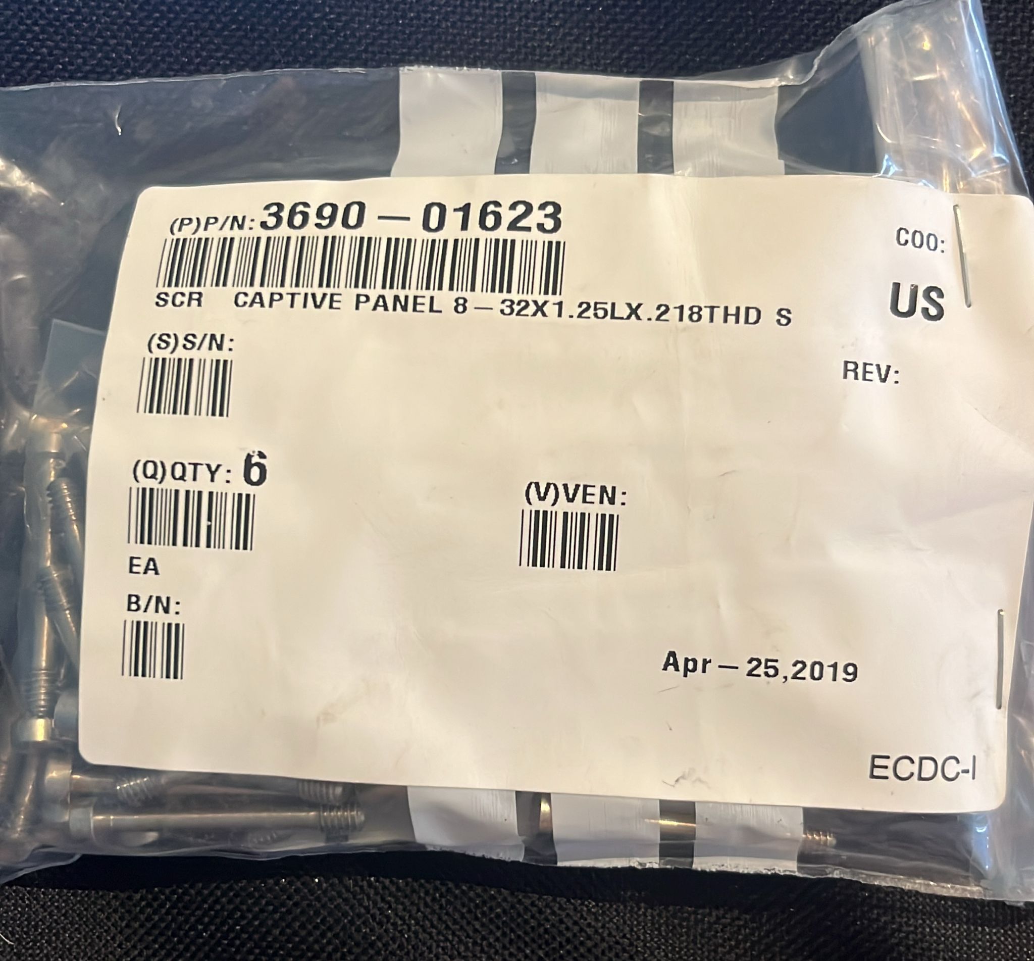 Used Applied Materials AMAT 3690-01623 SCR 8-32X1/4 SLOTTED S,LID SCR