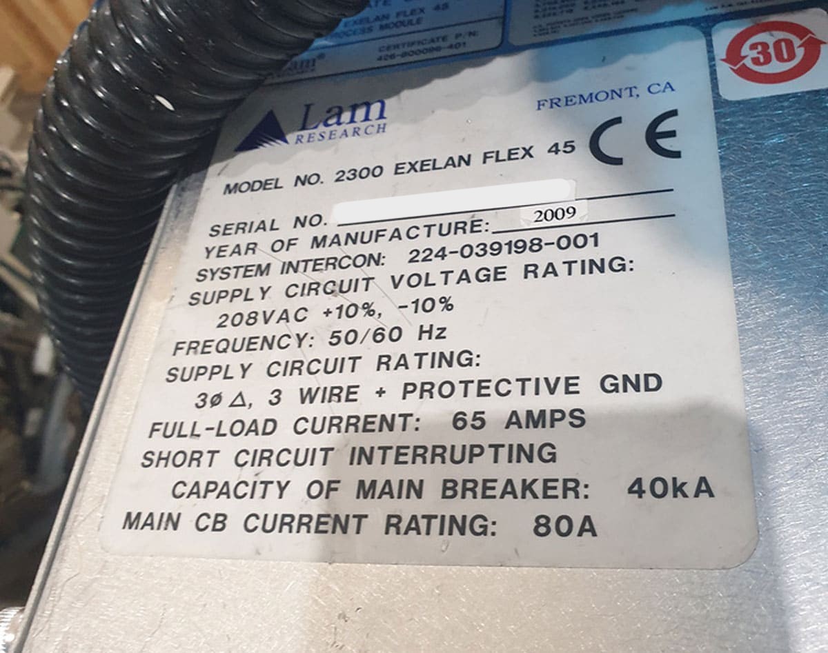 Used 2004 Lam Research 2300 Flex45 RIE Oxide 3 Chambers