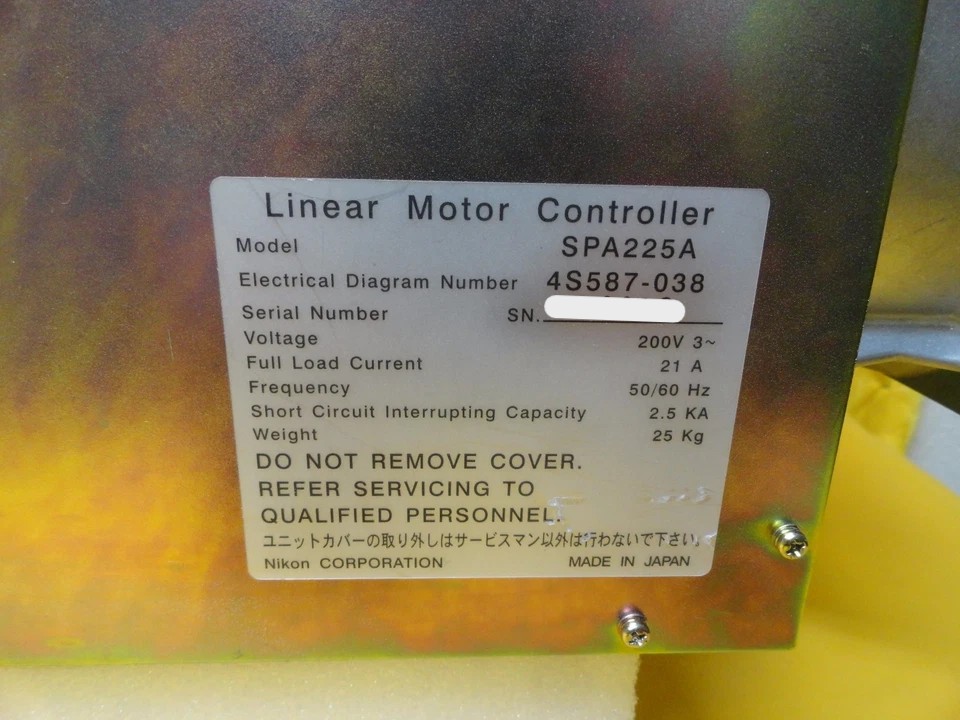 Used NIKON 4S587-038 ADEXY Linear Motor Controller SPA225A NSR Series