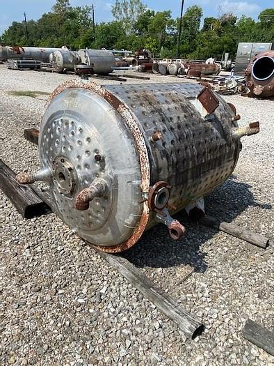 Used 350 GALLON REACTOR – T-316 S/S – 75 PSI/FV INTERNAL/150 PSI JACKET