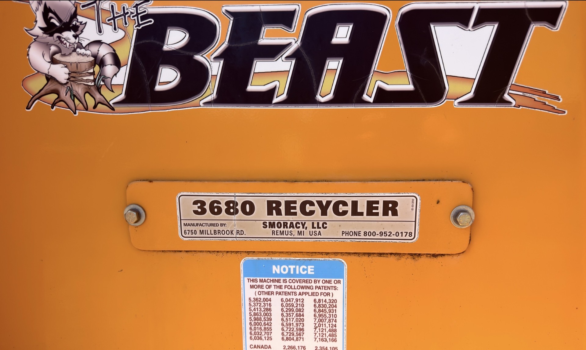 Used 2012 BANDIT BEAST 3680 RECYCLER