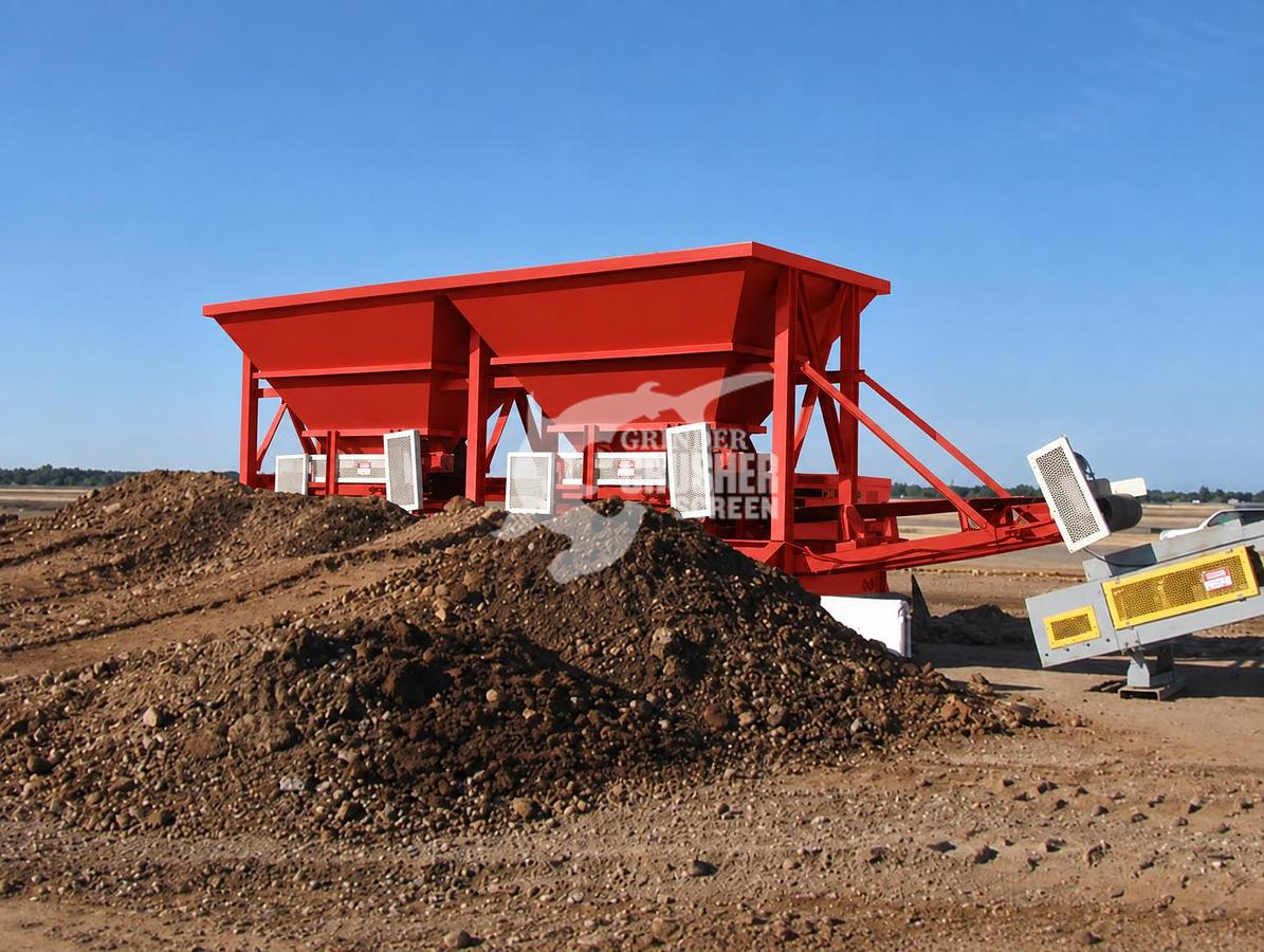 Used NEW ROCK SYSTEMS 108-2P PORTABLE 2 BIN BLENDING HOPPER