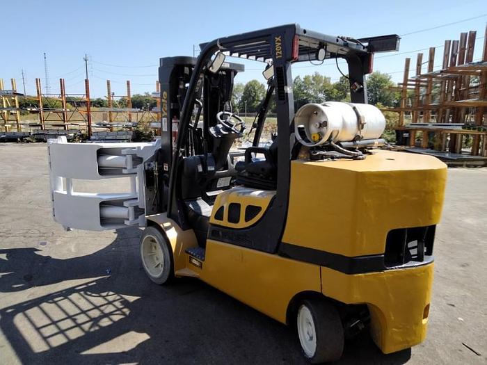 Used 12,000 YALE GLC120VXPRS ROLL CLAMP FORKLIFT W/ 72" CASCADE CLAMP - PENDING