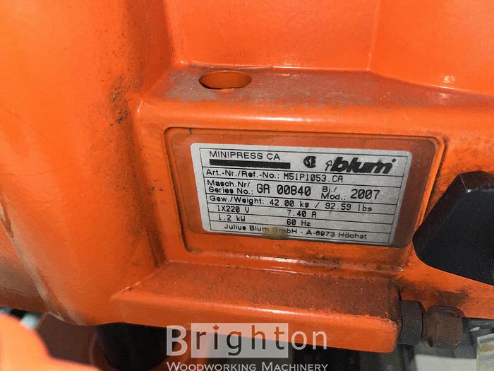 Used 2007 Blum GA0084 Minipress Used Hinge Boring Machine #BM2405