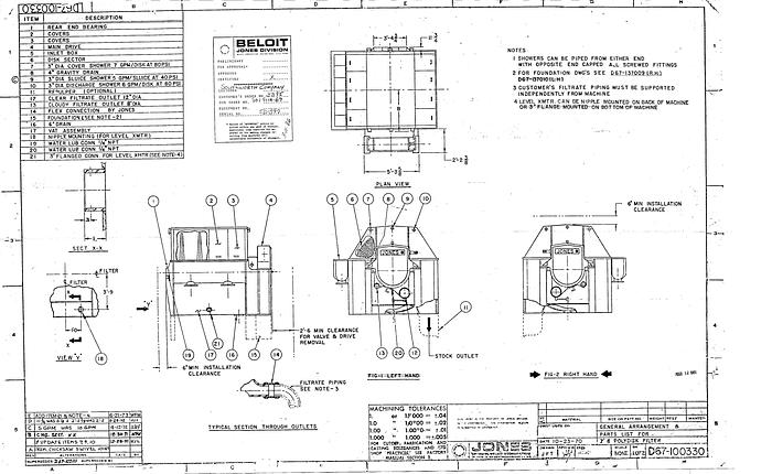 Used Beloit Jones 3980 Poly Disk Filter, 7'6" Disc Diameter With Drive And Auger, Seven Disks Installed #24456