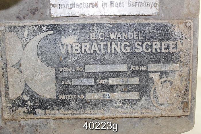 Used Black Clawson Wandel Vibrating Screen #40223