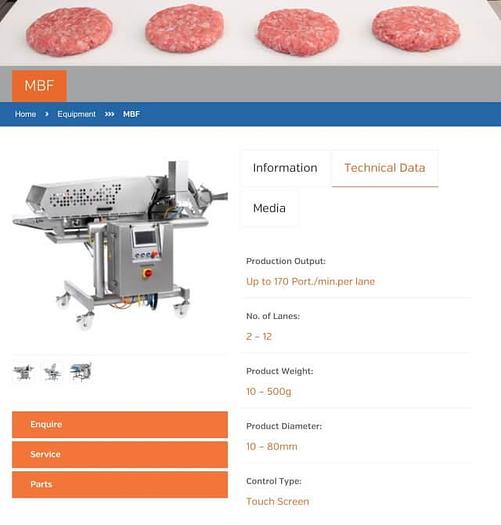 Used Verbufa Ball and Burger Former