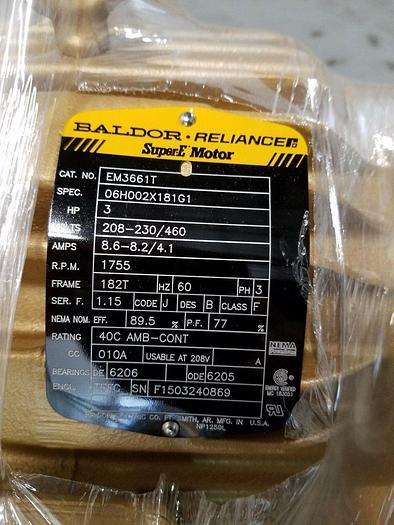 Baldor-Reliance Super E Motor 3 HP NEW!