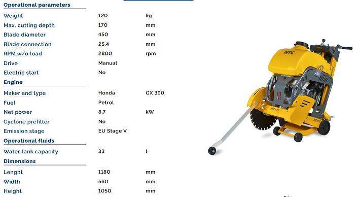 Usato 2015 Fresa per Asfalto e Cemento NTC RZ 172 (Honda)