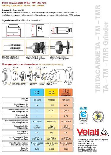 Usato 1995 Tritacarne VELATI TMR 180 - Meat grinder