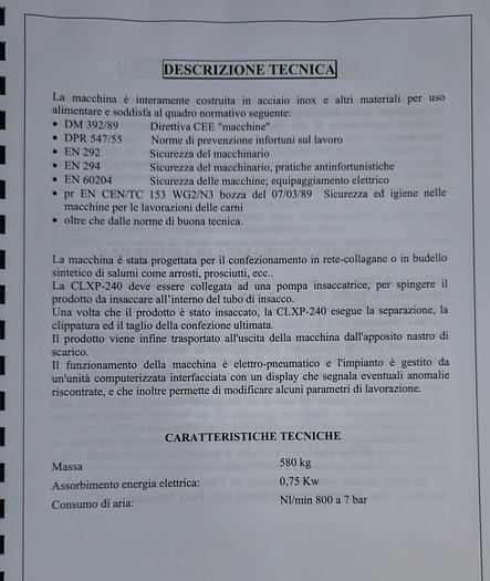 Usato 2007 INOX MECCANICA CLXP 240