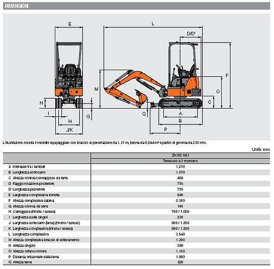 Usato 2016 HITACHI ZX 19U-5A YR