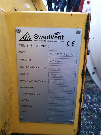 Usato 2000 Ventilatore assiale GIA SwedVent AVH 125.110.4.8