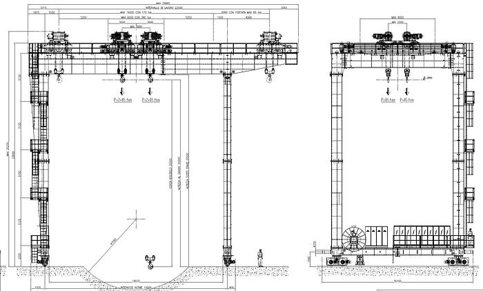 Usato 2013 Gru a Portale (cavalletto) CIMOLAI TECNOLOGY RGC027 - 340 Ton. RAIL GANTRY CRANE