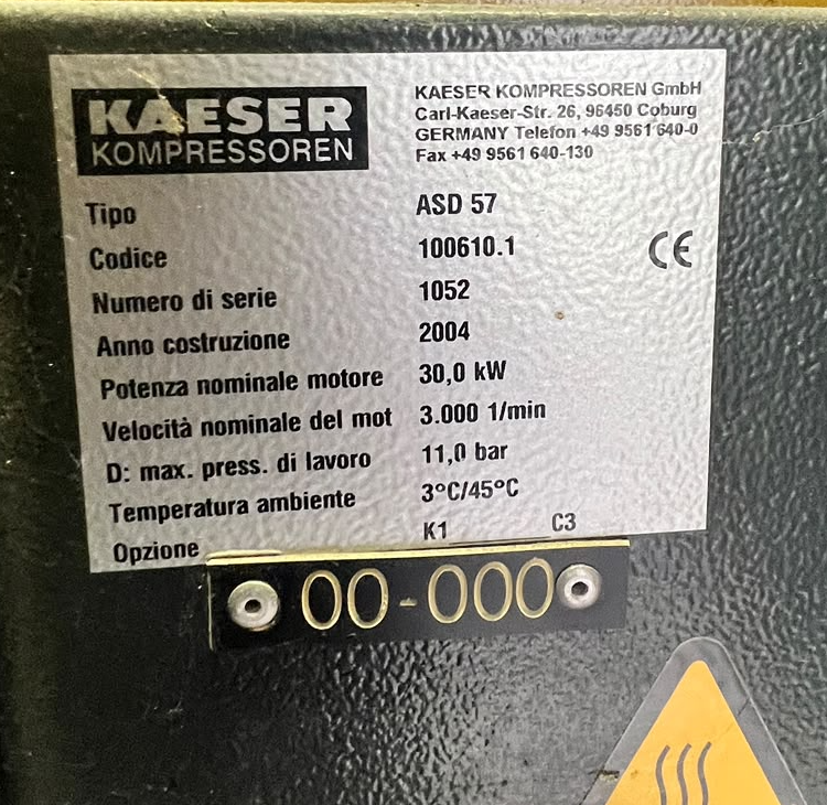 Usato 2008 Compressors KAESER ASD 57 - SM 12 - TC 44