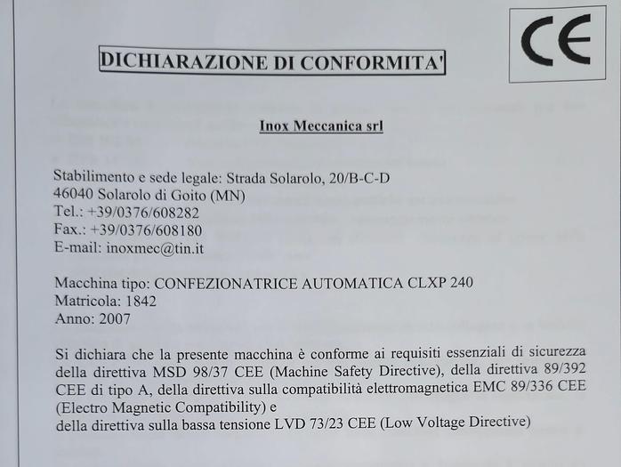 Usato 2007 INOX MECCANICA CLXP 240