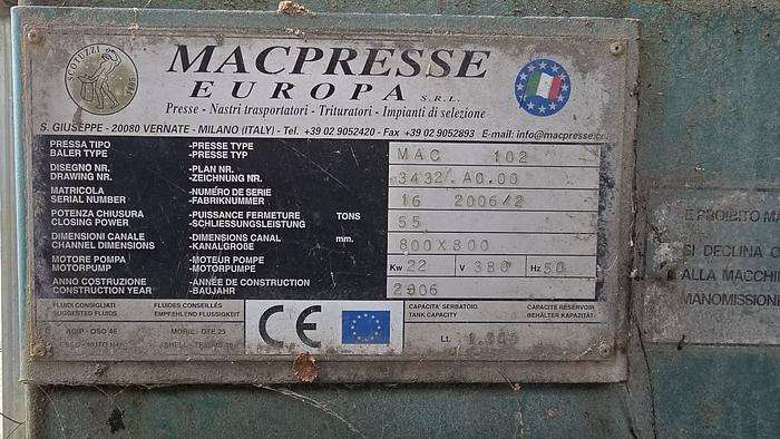 Ricondizionato 2006 Pressa imballatrice Macpresse MAC 102 - Baling press