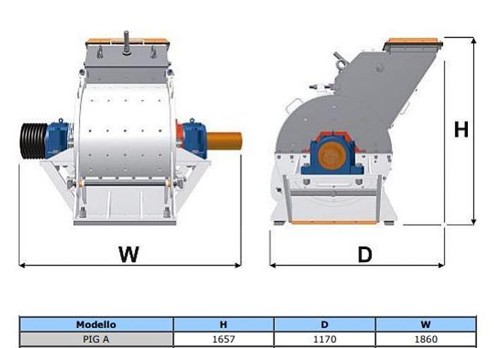 Usato 2010 Mulino a martelli Manfredini & Schianchi PIG A8 - Hammer mill