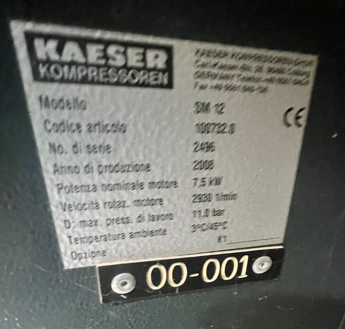 Usato 2008 Compressors KAESER ASD 57 - SM 12 - TC 44