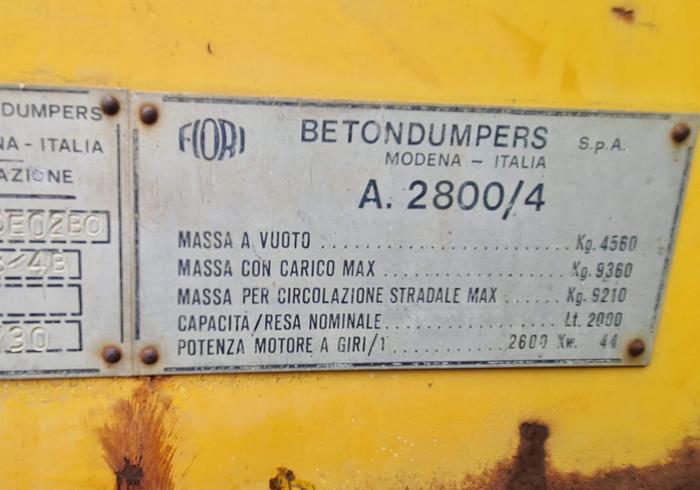 Usato 1995 Betoniera FIORI Airone 2800-4