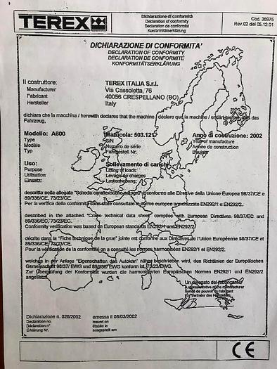 Usato 2002 Autogru Terex Bendini A600 - 60t.