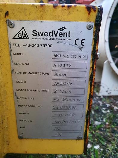 Usato 2000 Ventilatore assiale GIA SwedVent AVH 125.110.4.8