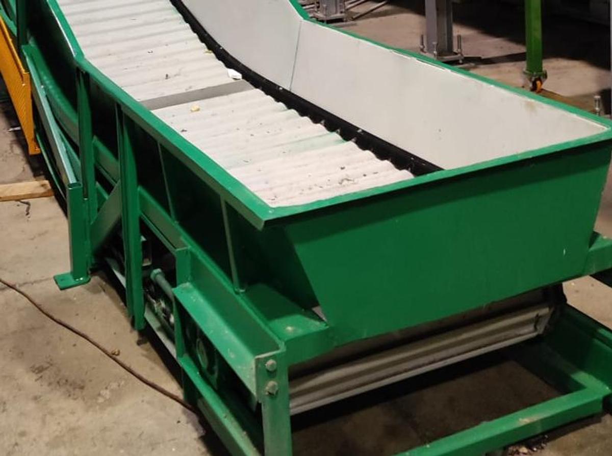 Ricondizionato Nastro Trasportatore a palette in metallo, MACPRESSE varie misure