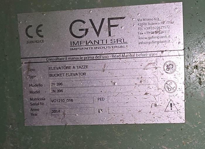 Usato 2014 Elevatore a Tazze GVF Impianti EN 396 - Bucket Elevator