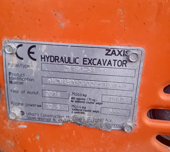 Usato 2016 HITACHI ZX 19U-5A YR