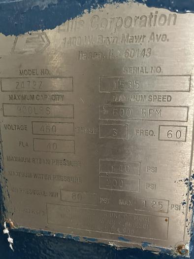 Used Ellis 900lb washer extractor